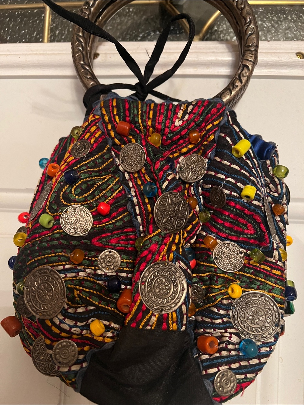 Chico's Multicolor Embroidered Coin & Bead Wristlet - Picture 3 of 3